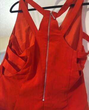 NBD x NAVEN Red Cut Out Strappy Back Bodysuit Size Large